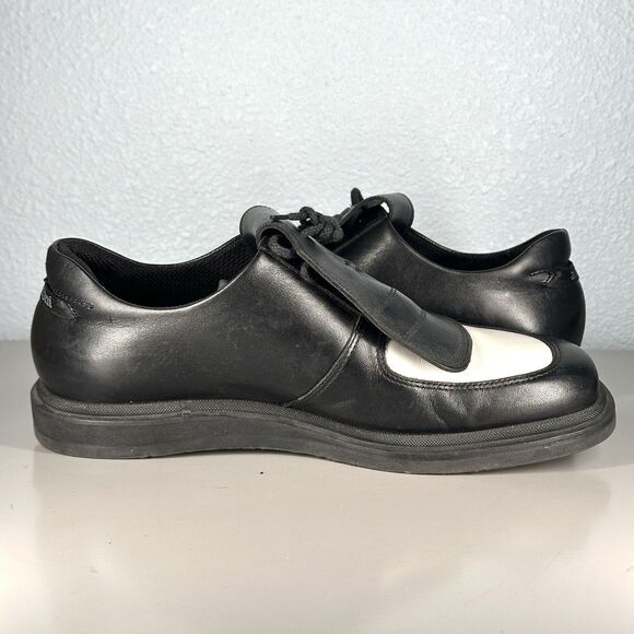 A. Testoni Leather Loafers Oxford Black Golf Shoes Size 8-8.5 - Picture 6 of 16